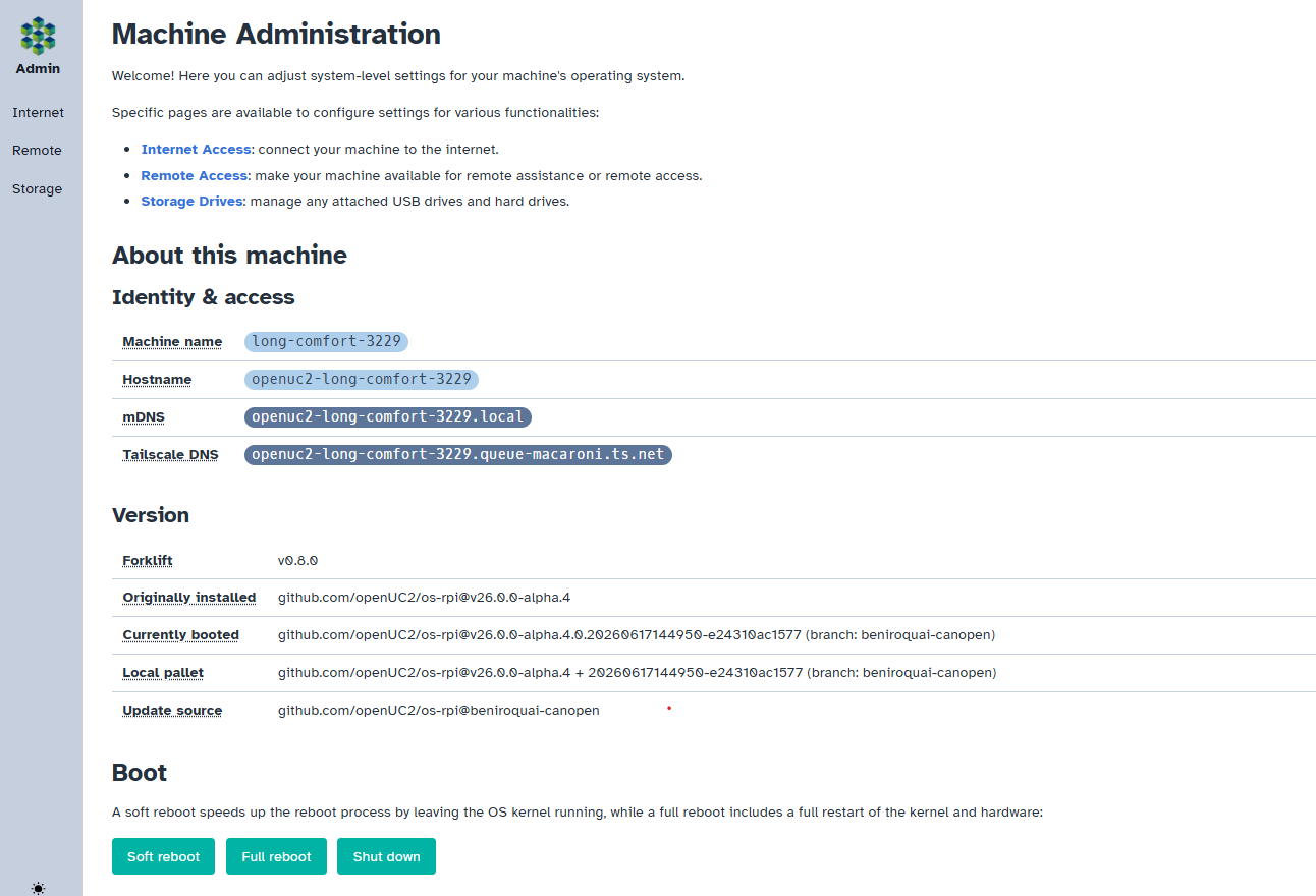 Machine-Administration-page