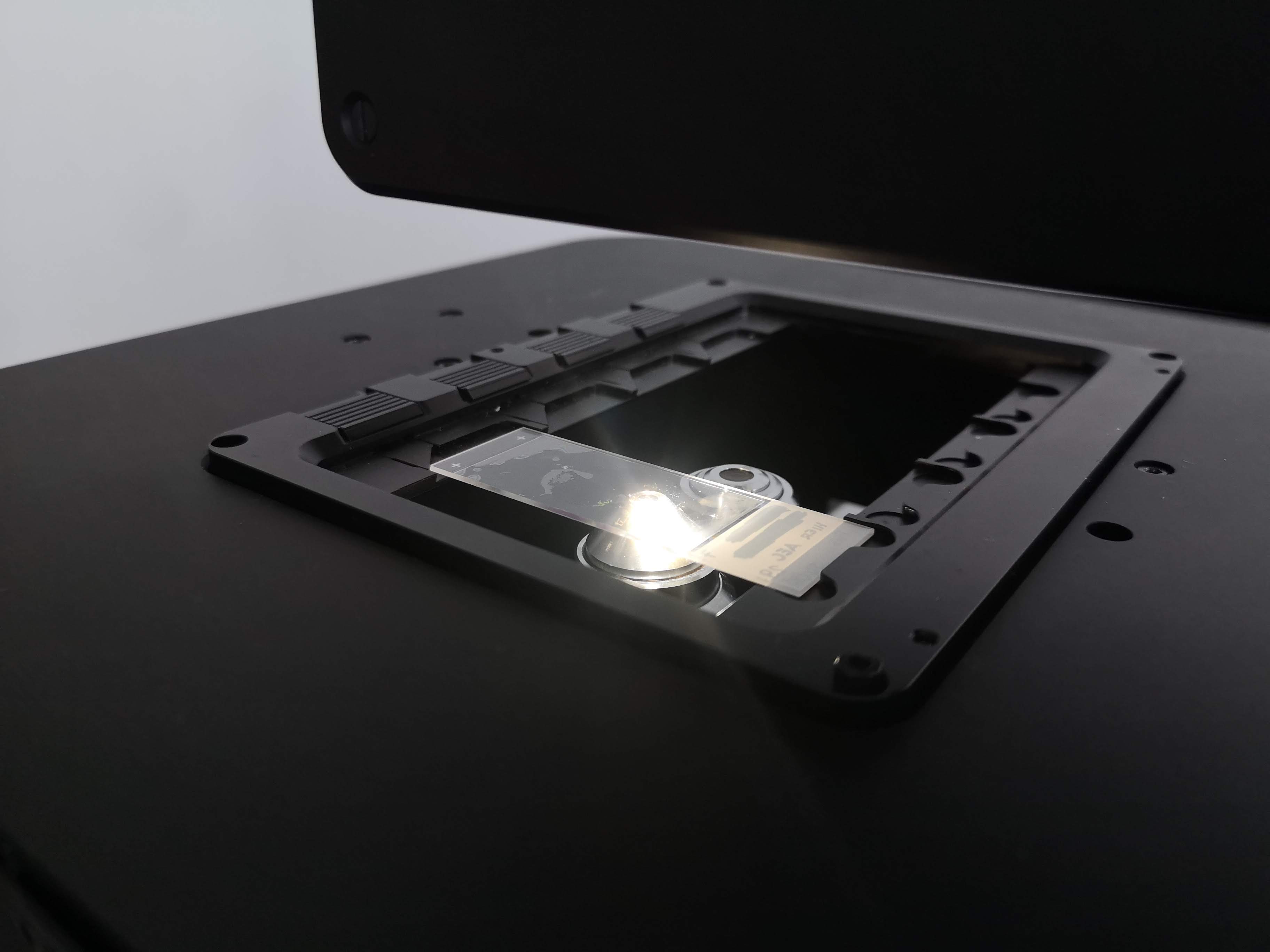 slide holder: illuminated objective lens 